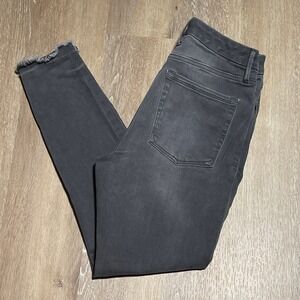 Good American Good Legs Crop High Rise Distressed Fray Hem Gray Jeans Size 10/30